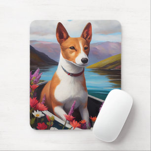 Basenji Dog auf einem Paddel: Ein Landschaftliches Mousepad