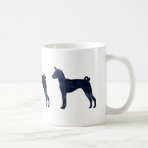 Basenji Dog Black Watercolor Silhouette