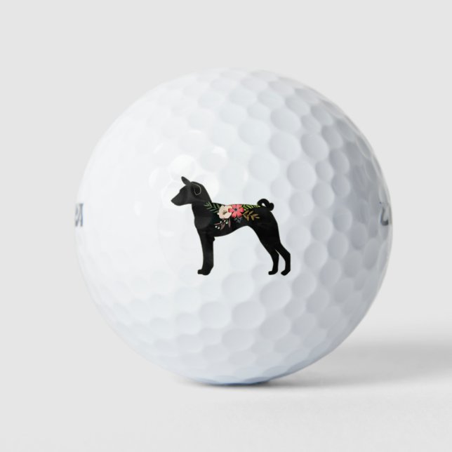 Basenji Dog Breed Boho Silhouette Golfball (Vorderseite)