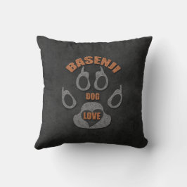 Basenji Dog Breed Deep Grau und Brown Paw Kissen