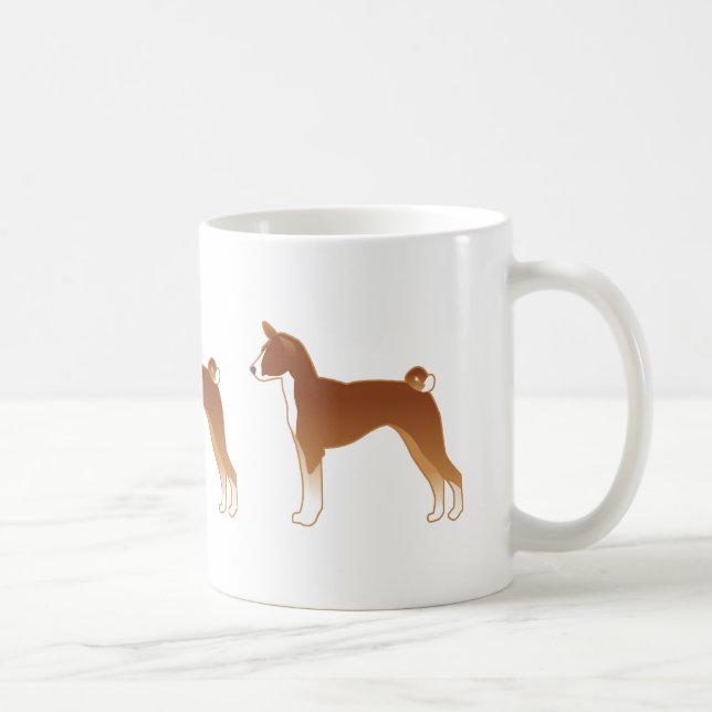 Basenji Dog Breed Illustration Silhouette Tasse (Rechts)