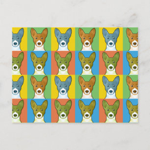 Basenji Dog Cartoon Pop-Art Postkarte