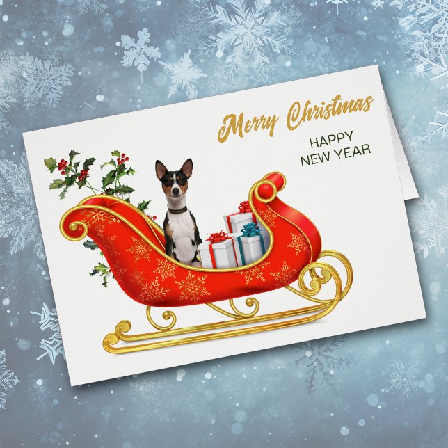 Basenji Dog Christmas Sleigh Card (Von Creator hochgeladen)