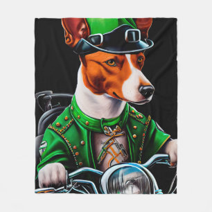 Basenji Dog Fahrrad St. Patrick's Day Fleecedecke