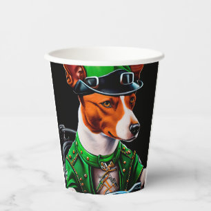 Basenji Dog Fahrrad St. Patrick's Day Pappbecher