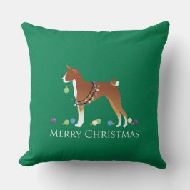 Basenji Dog Frohe Weihnachtsgestaltung Kissen