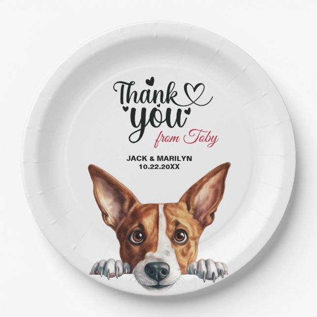 Basenji Dog Hochzeitempfang Pappteller (Vorderseite)
