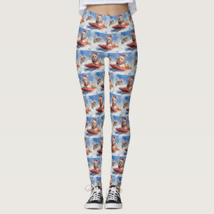 Basenji Dog in Sledge Lass es Schnee Weihnachten Leggings