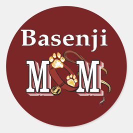 Basenji Dog MOM Runder Aufkleber