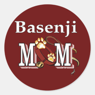 Basenji Dog MOM Runder Aufkleber