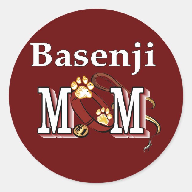 Basenji Dog MOM Runder Aufkleber (Vorderseite)