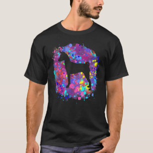 Basenji Dog Pink Aquarell Spritzer Art Liebe Dog T-Shirt