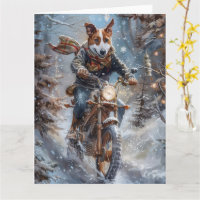 Basenji Dog Riding Motorrad Weihnachten