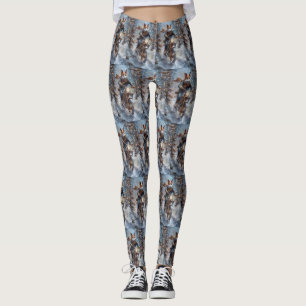 Basenji Dog Riding Motorrad Weihnachten Leggings