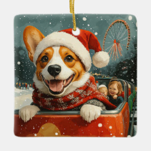 Basenji Dog Roller Untersetzer Weihnachten Keramikornament