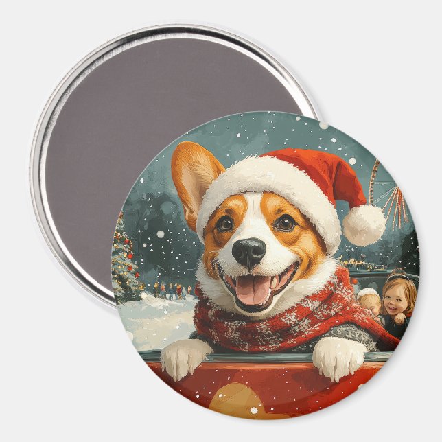 Basenji Dog Roller Untersetzer Weihnachten Magnet (Vorderseite/Rückseite)