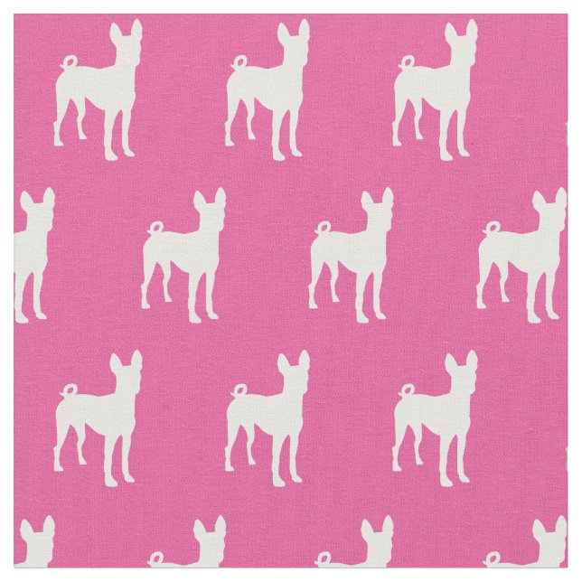 Basenji Dog Silhouette Pet Pink Stoff (Nahaufnahme)