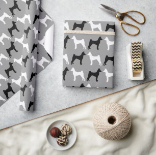 Basenji Dog Silhouetten Muster Geschenkpapier