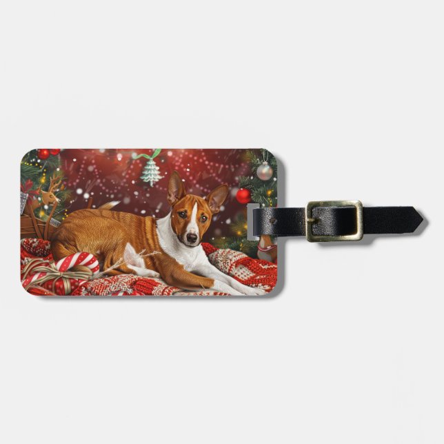 Basenji Dog Weihnachtsfest Gepäckanhänger (Vorderseite horizontal)