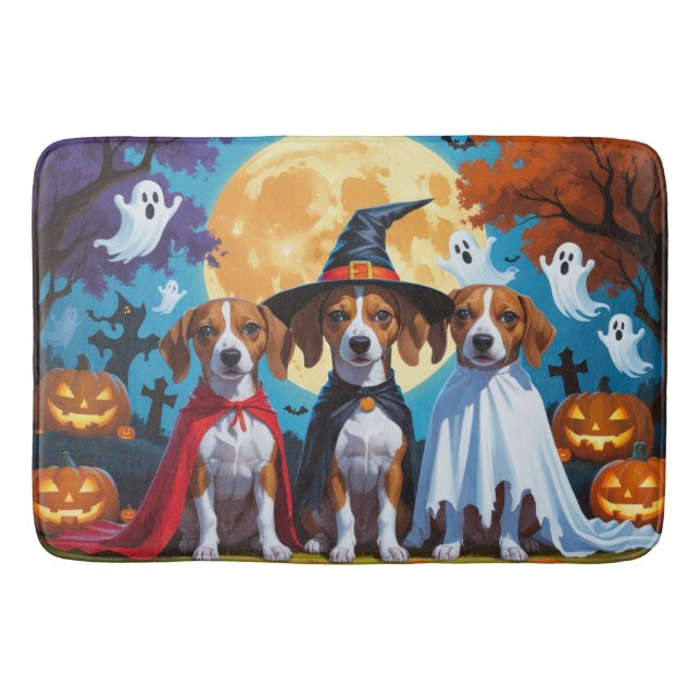 Basenji Dogs Pumpkin Halloween Funny Badematte (Vorderseite)