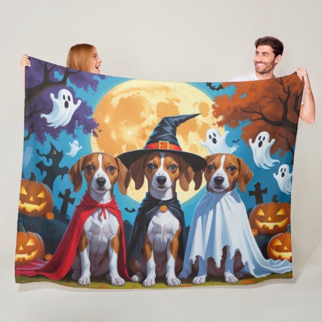 Basenji Dogs Pumpkin Halloween Funny Fleecedecke (Beispiel)