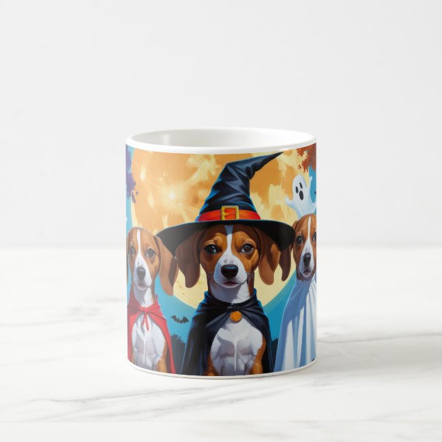 Basenji Dogs Pumpkin Halloween Funny Kaffeetasse (Mittel)