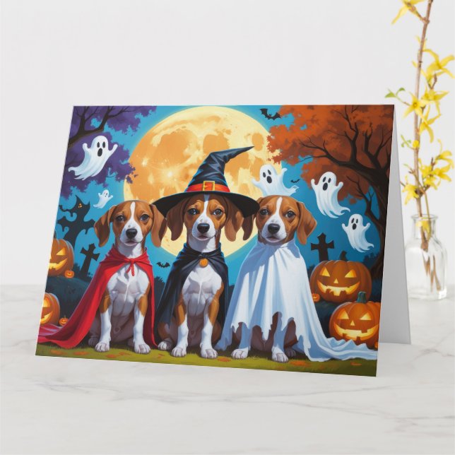 Basenji Dogs Pumpkin Halloween Funny Karte (Gelbe Blume)