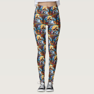 Basenji Dogs Pumpkin Halloween Funny Leggings