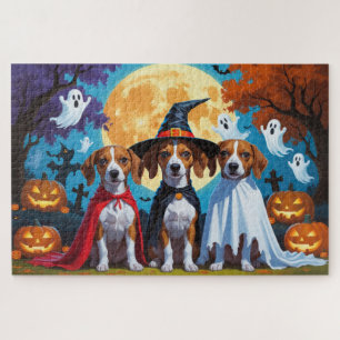 Basenji Dogs Pumpkin Halloween Funny Puzzle