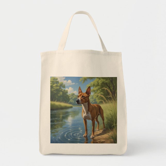 Basenji Elegant Lebensmittelgeschäft Tote Bag Tragetasche (Vorne)
