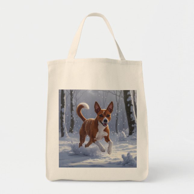 Basenji Elegant Lebensmittelgeschäft Tote Bag Tragetasche (Vorne)