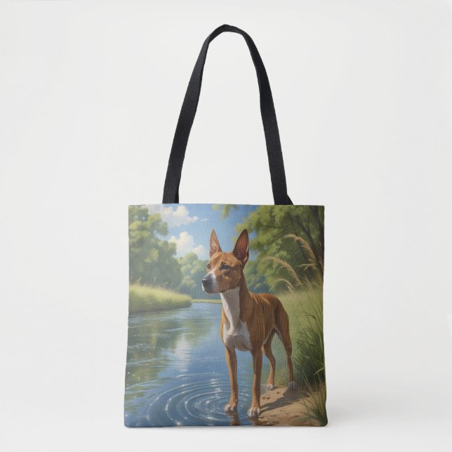 Basenji Elegant Shoulder Tote Bag (Vorderseite)