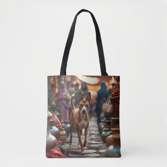 Basenji Elegant Shoulder Tote Bag (Vorderseite)