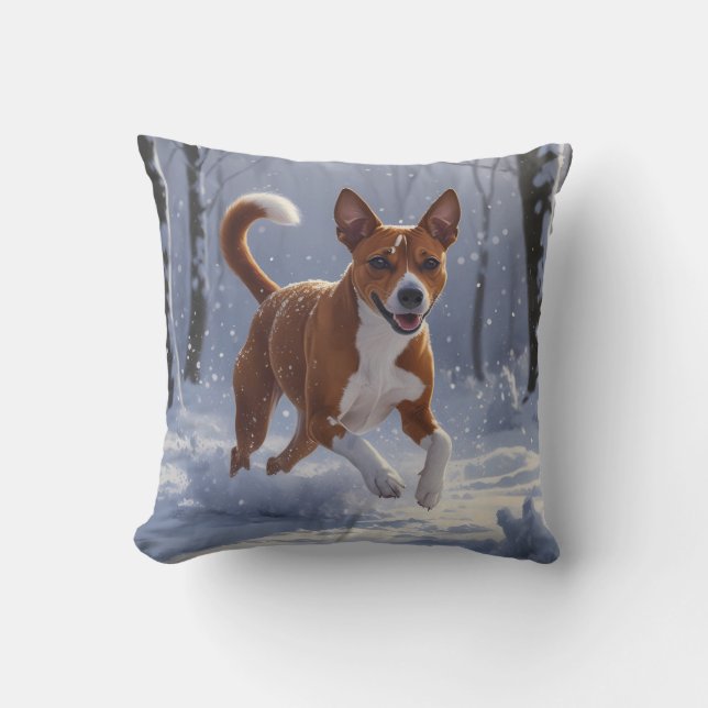 Basenji Elegant Throw Kissen (Vorderseite)