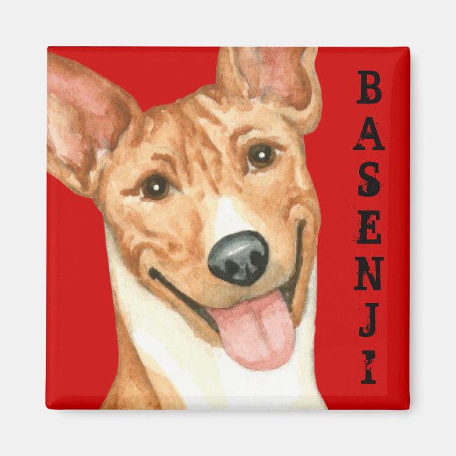Basenji-Farbblock Magnet (Vorne)
