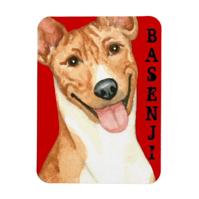 Basenji-Farbblock Magnet (Vertikal)