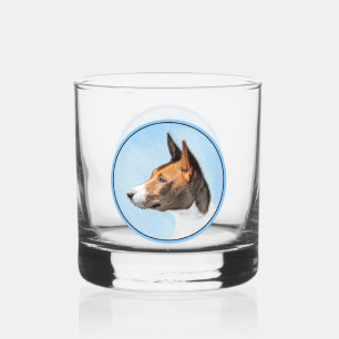 Basenji-Gemälde - Süße Originalkunst Whiskyglas