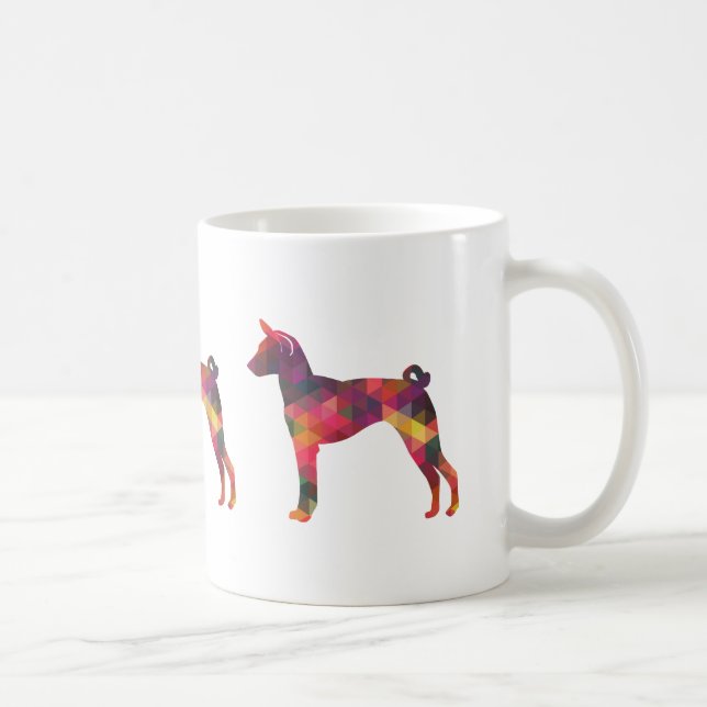 Basenji Geometric Pattern Silhouette Multi Tasse (Rechts)