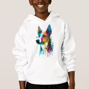 Basenji - Graffiti Neon Ink Splash Hoodie