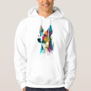 Basenji - Graffiti Neon Ink Splash Hoodie