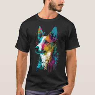 Basenji - Graffiti Neon Ink Splash T-Shirt