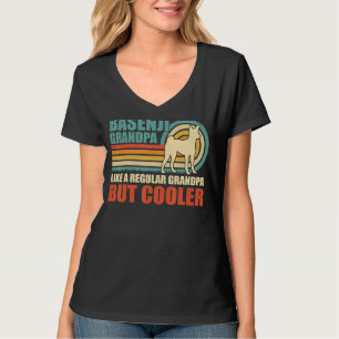 Basenji Grandpa Vintag Retro Basenji Dog Vater' T-Shirt