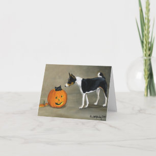 "Basenji Halloween" Hundekunst Notecard Karte