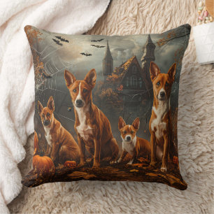 Basenji Halloween Nacht Hunde-Leckerei Kissen
