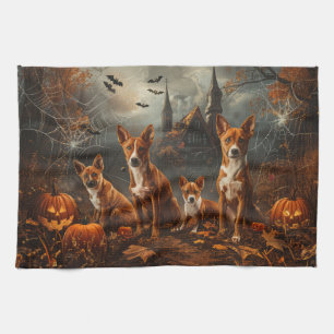Basenji Halloween Night Doggy Delight Geschirrtuch