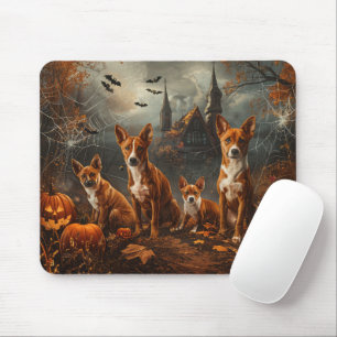 Basenji Halloween Night Doggy Delight Mousepad
