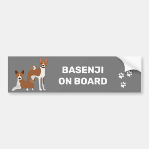 Basenji-Hund an Bord Rot Weiß Autoaufkleber