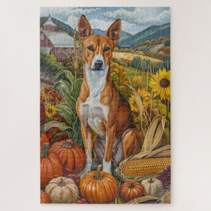 Basenji-Hund Herbsternte Thanksgiving-Feiertag Puzzle