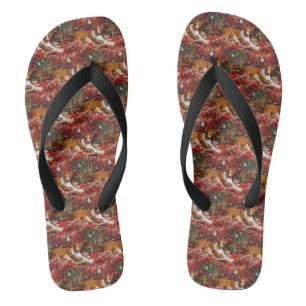 Basenji-Hund Weihnachtsfestlich  Flip Flops