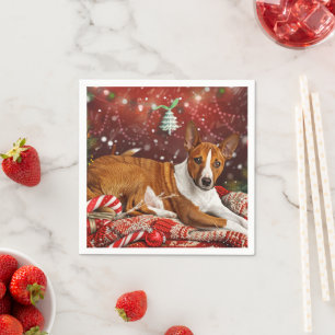 Basenji-Hund Weihnachtsfestlich Serviette